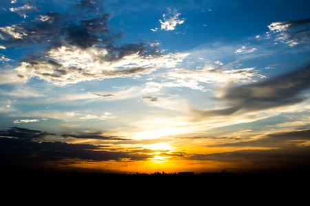 Silhouettes Sunset in the City.の写真素材