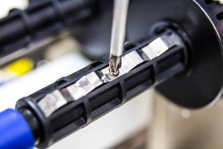 Technician servicing using screwdriver
