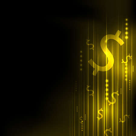Abstract yellow dollar technology communicate background, vector illustrationのイラスト素材
