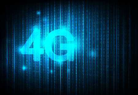 4G display English code, vectorのイラスト素材