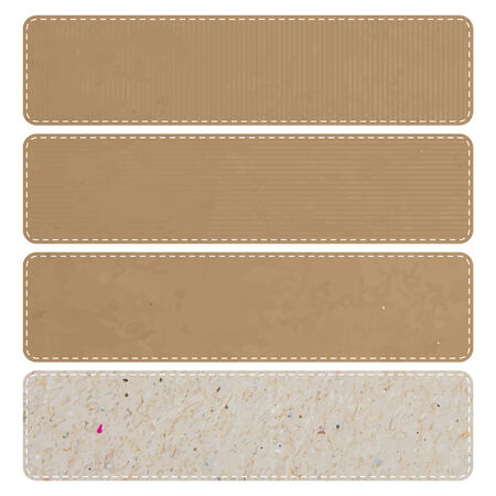 Tag recycled paper craft stick on white background, vector illustrationのイラスト素材