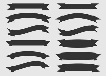 black and white ribbonsのイラスト素材