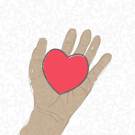 the heart by hand drawn., vectorのイラスト素材