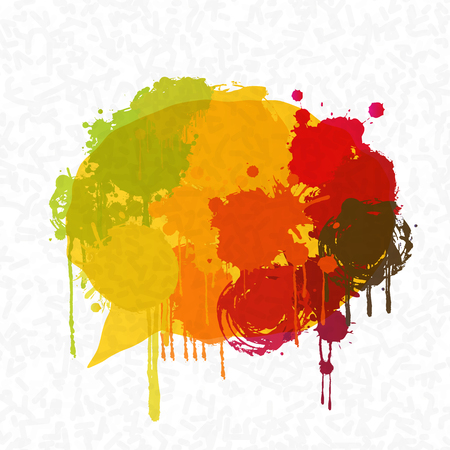 grunge splashes empty color speech bubbles collectionのイラスト素材