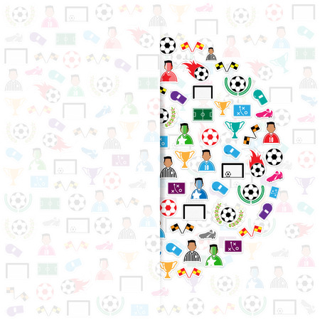 Soccer circle icons background, Illustration vector eps10のイラスト素材