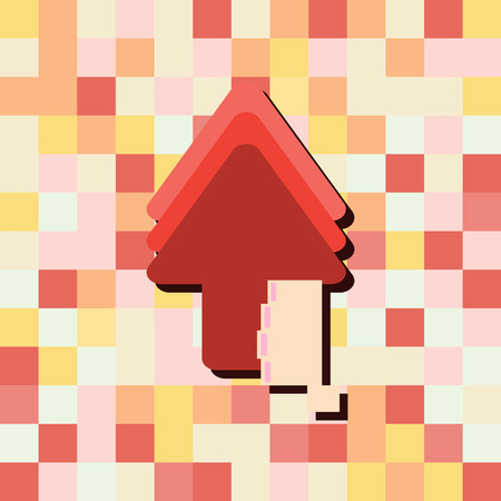 cartoon doodle Hand in arrow up of business 8-bit style, vector illustrationのイラスト素材