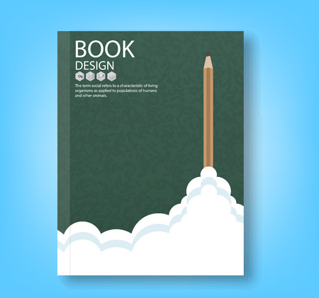 Creativity learning. report aircraft ship launch made with pencils, vector illustrationのイラスト素材