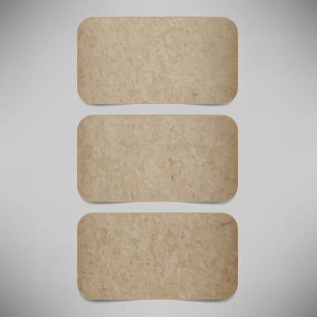 Tag recycled paper craft stick on white background, vector illustrationのイラスト素材