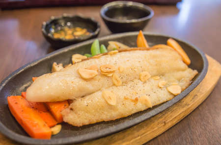 The sesoning fillet fish steak