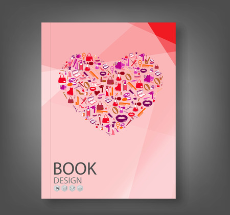 Fashion and Cosmetic, make up and beauty icons and background report.のイラスト素材