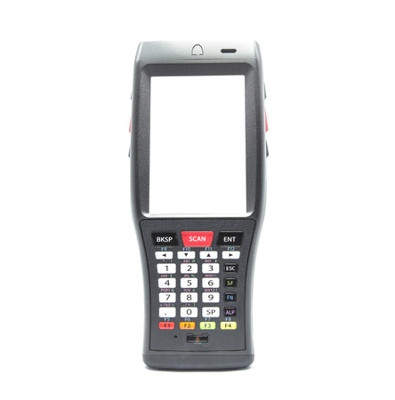 Bluetooth barcode scanner isolated on a white background for Supermarketsの写真素材