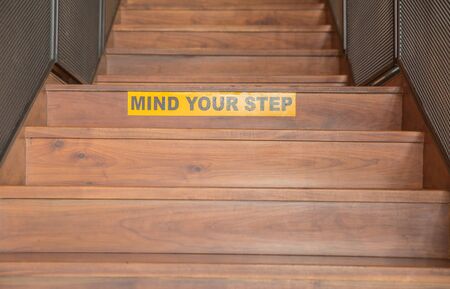 Staircase alert mind your stepの写真素材