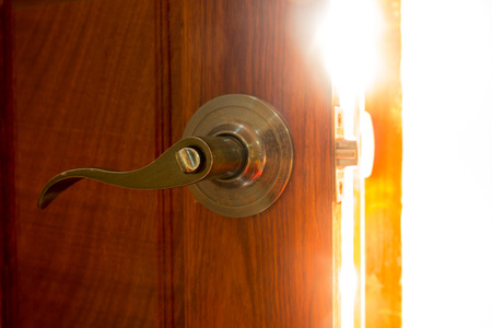 Open door knobs light. open vision.の写真素材