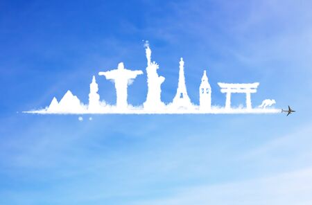 Travel Cloud is in the air. sky backgroundの写真素材