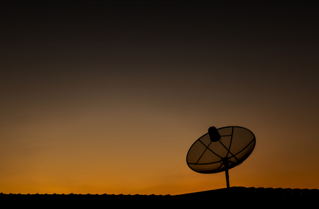 Satellite dish for evening light.の写真素材