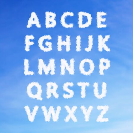 The English alphabet from cloudsの写真素材