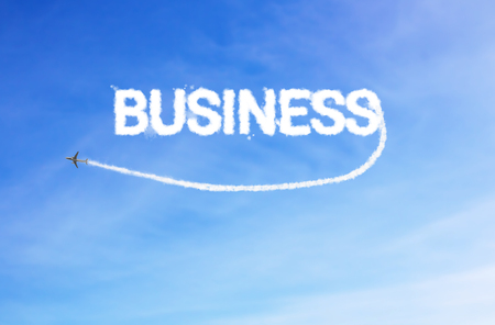 Business Cloud is in air.sky backgroundの写真素材