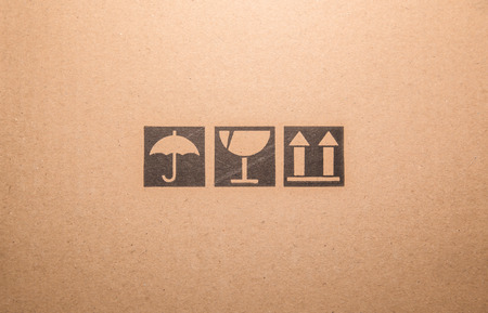 Symbol  box Paper texture brown sheet background.の写真素材