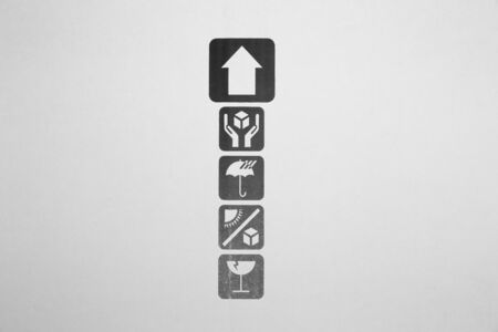 Symbol box Paper texture brown sheet background.の写真素材