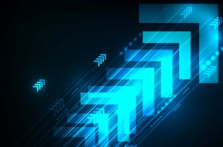 Abstract Blue Arrows technology communicate background, vector illustrationのイラスト素材