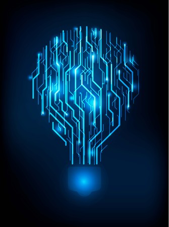 Abstract Light bulbs technology communicate background, vector illustrationのイラスト素材
