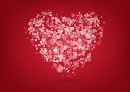 Happy Valentine's day card hearts vector backgroundのイラスト素材