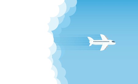 aircraft in the sky and sun, vector illustrationのイラスト素材