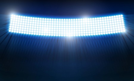 Bright stadium arena lights vector design. Vector illuminationのイラスト素材