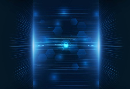 Security network background with sunrise. Vector illustration.のイラスト素材