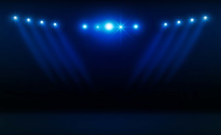 Stage on background and spotlight. Vector illuminationのイラスト素材
