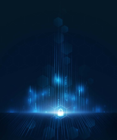 Security network background with sunrise. Vector illustration.のイラスト素材