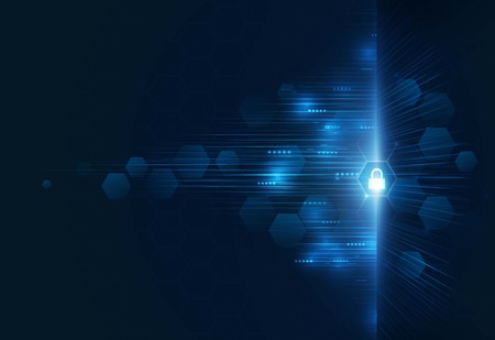 Security network background with sunrise. Vector illustration.のイラスト素材