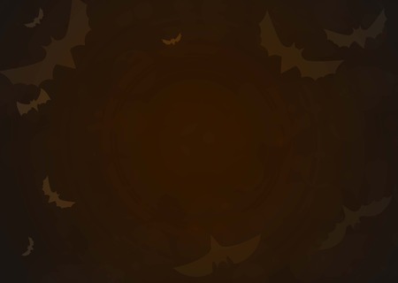Halloween border for design bat background. Vector illuminationのイラスト素材