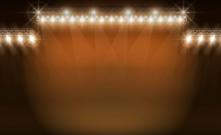 Stage on background and spotlight. Vector illuminationのイラスト素材