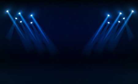 Bright stadium lights vector design. illumination
