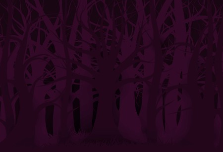 Happy Halloween forest background and purple dark night. Vector illumination. creative idea 
concept paper art style.Vector illustration.のイラスト素材
