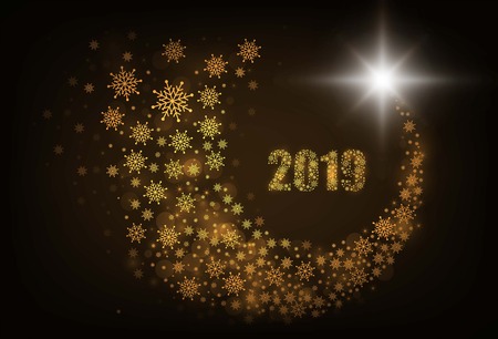 Happy new year gold color background. vector illustrationのイラスト素材