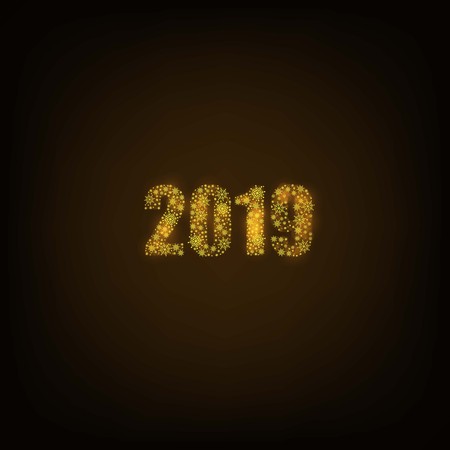 Happy new year gold color background. vector illustration