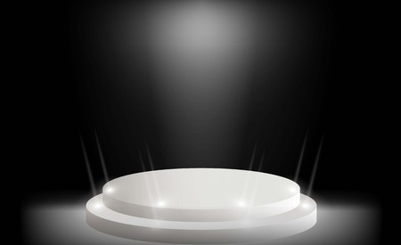 Stage on background and spotlight. Vector illuminationのイラスト素材