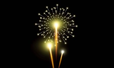 Festive Golden Firework Salute Burst on Background  vector designのイラスト素材