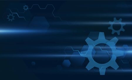 Abstract gear speed light out technology background Hitech communication concept innovation background  vector designのイラスト素材