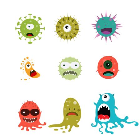 Set Various pathogens covid19 virus, vector designのイラスト素材