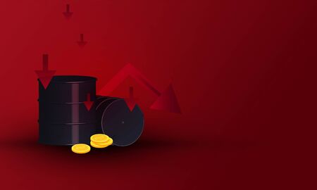 World oil prices go down of stock market investment trading for Applicationのイラスト素材