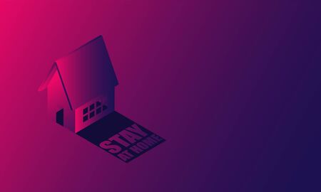 House in isometric and working at home vector designのイラスト素材