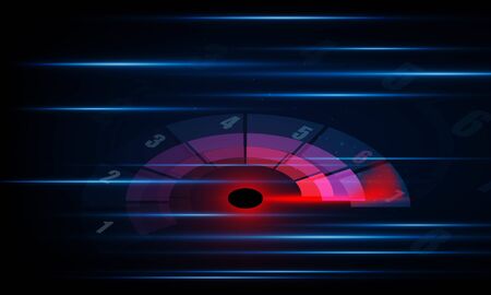 Abstract speed movement blue and laser scan arrows technology communicate Hitech backgroundのイラスト素材