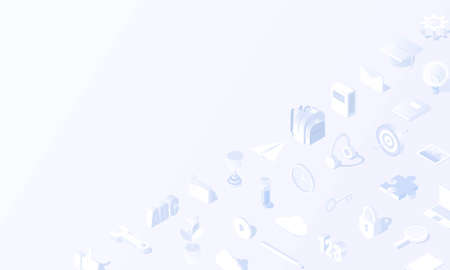 White color technology tool icon isometric for Work from home icon vector design