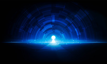 Abstract Key Door open Light technology background Hitech communication concept innovation background vector design.のイラスト素材