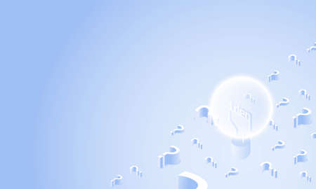 light bulb of idea and question mark isometric vector designのイラスト素材
