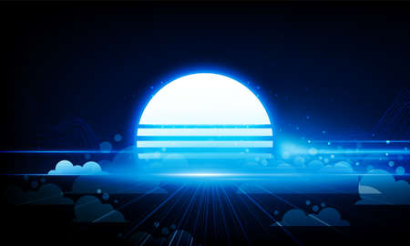 Orange gradient ray burst dot style background vector designのイラスト素材