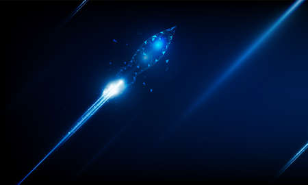Abstract Business with rocket concept. Light out technology background Hitech communication concept innovation background,  vector designのイラスト素材